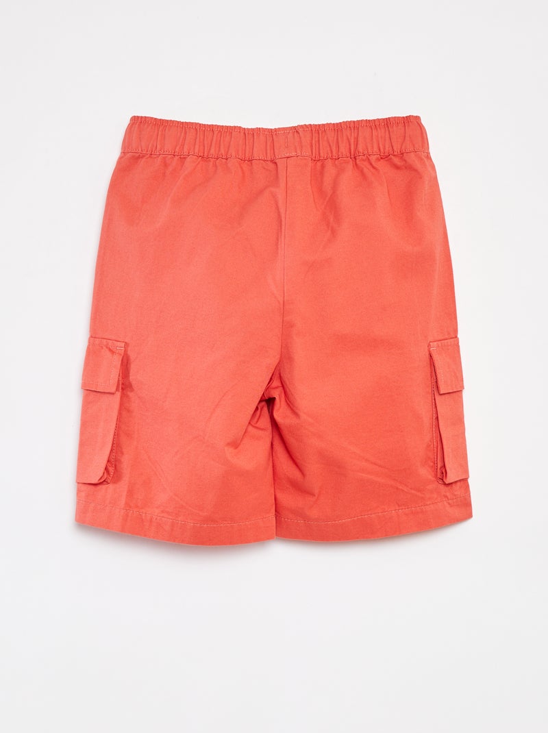 Bermudas lisas con bolsillos con solapa NARANJA - Kiabi