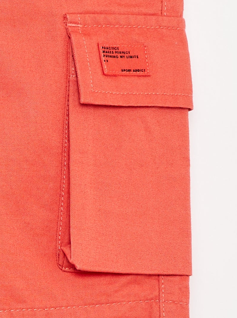 Bermudas lisas con bolsillos con solapa NARANJA - Kiabi