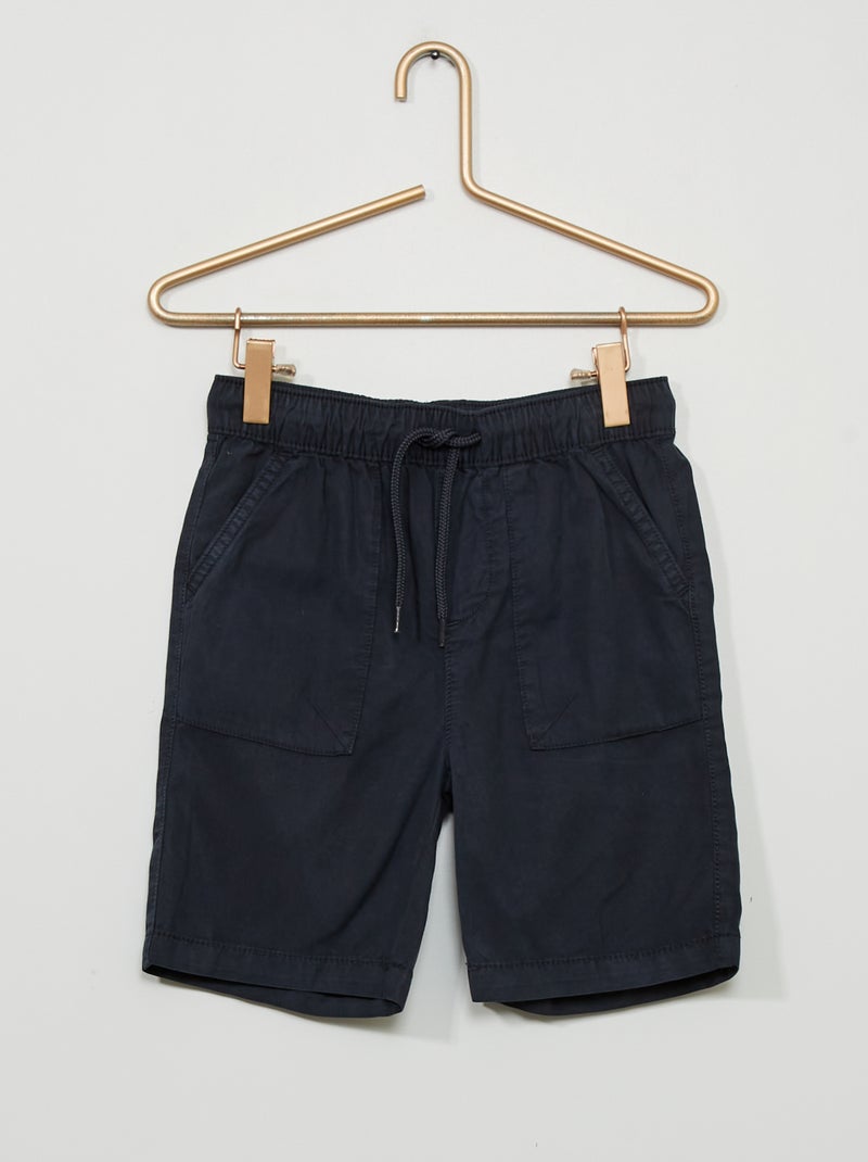 Bermudas lisas con cintura elástica azul - Kiabi