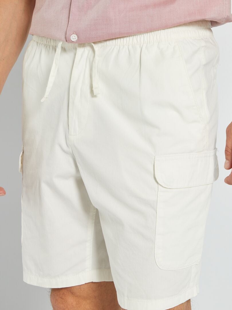 Bermudas lisas con cintura elástica - BLANCO - Kiabi - 16.00€