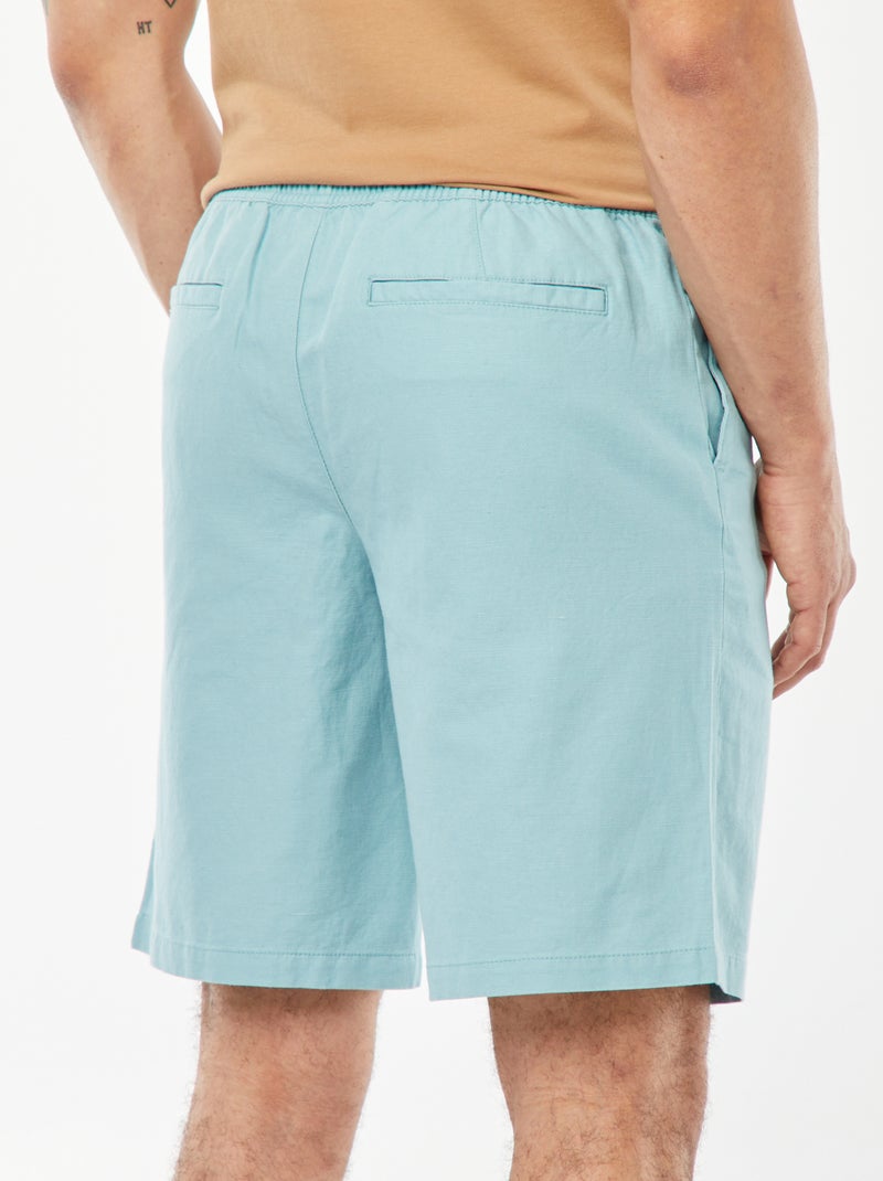 Bermudas lisas con cintura elástica + cordones AZUL - Kiabi