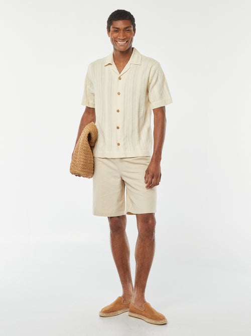 Bermudas lisas con cintura elástica + cordones - Kiabi