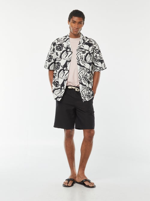 Bermudas lisas con cintura elástica + cordones - Kiabi