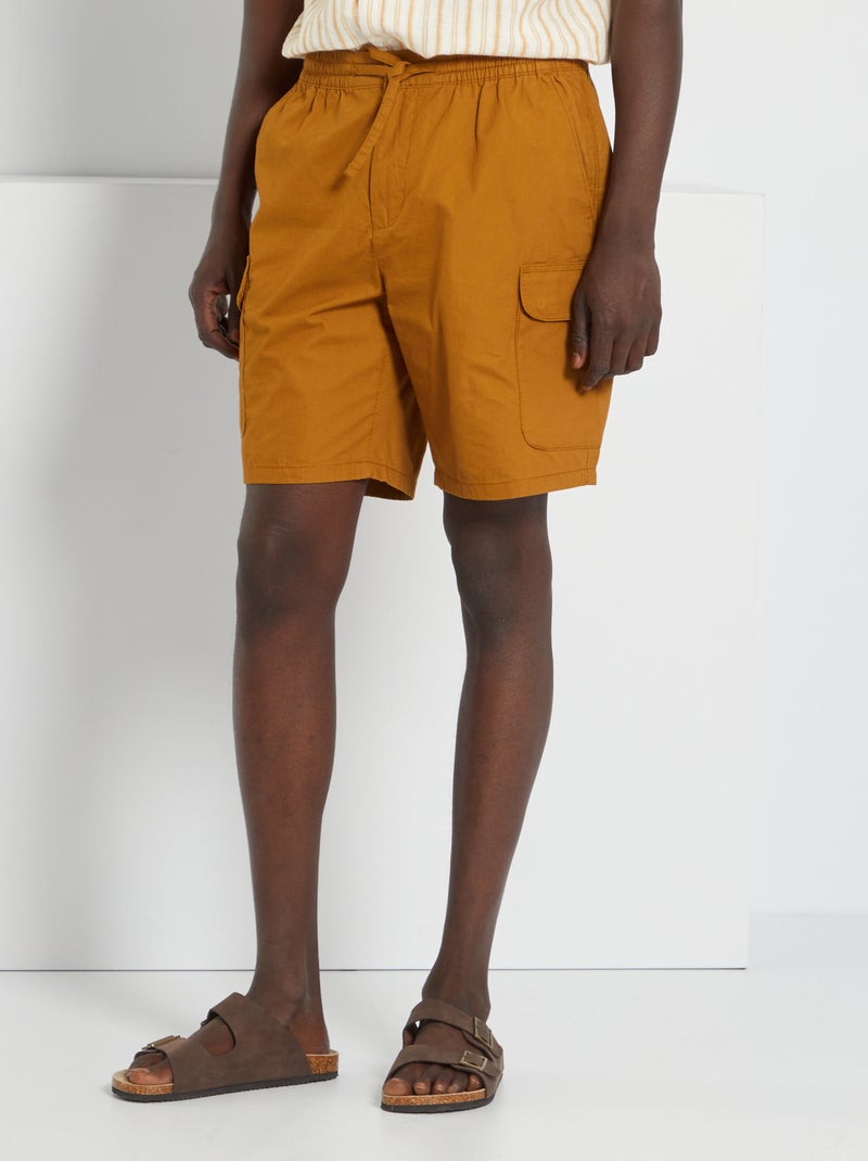 Bermudas lisas con cintura elástica KAKI - Kiabi