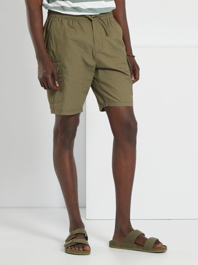 Bermudas lisas con cintura elástica KAKI - Kiabi
