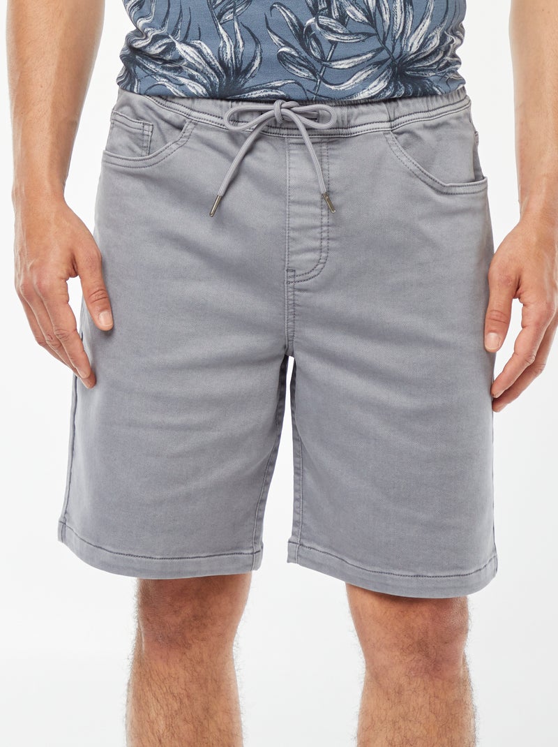 Bermudas lisas con cintura elástica y cordones ajustables AZUL - Kiabi