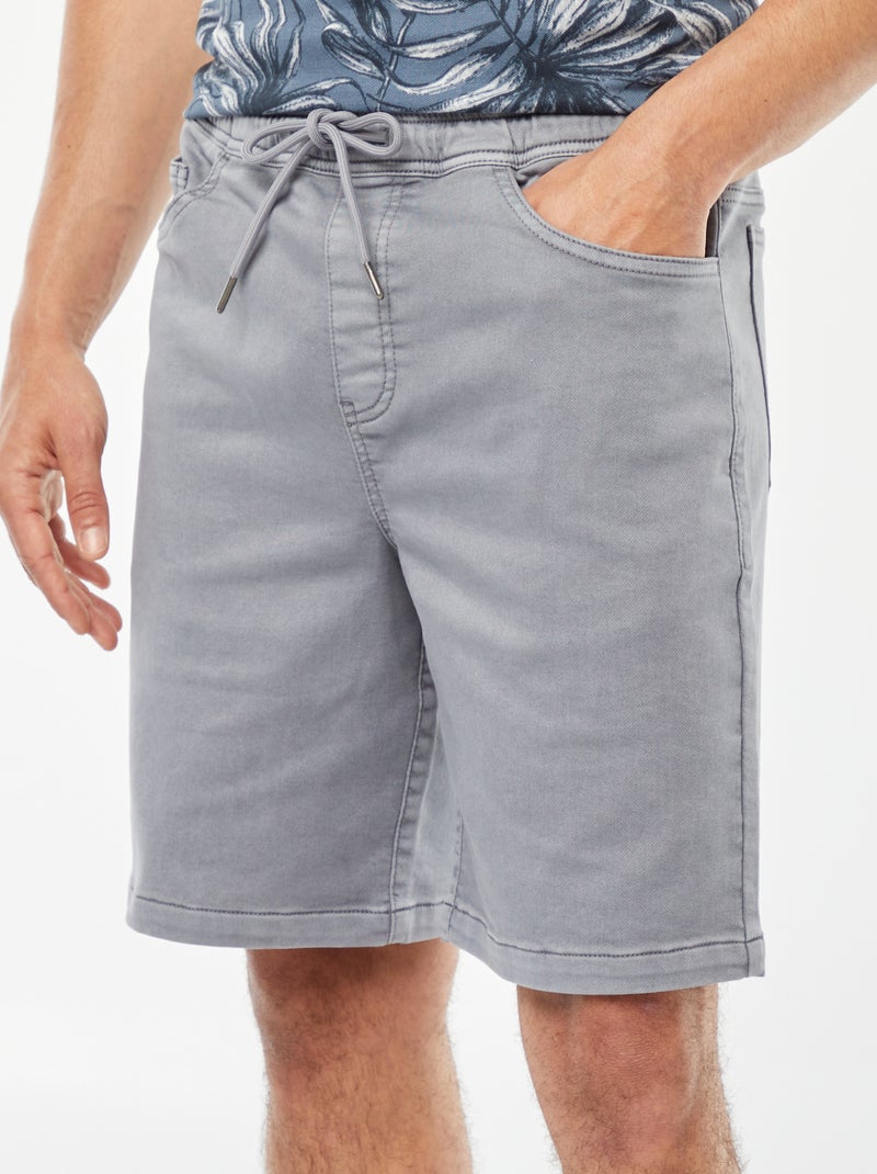 Bermudas lisas con cintura elástica y cordones ajustables AZUL - Kiabi