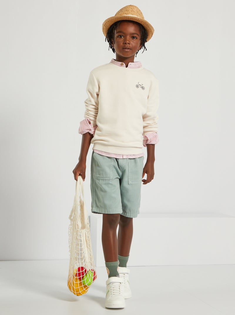 Bermudas lisas con cordones de fantasía azul - Kiabi