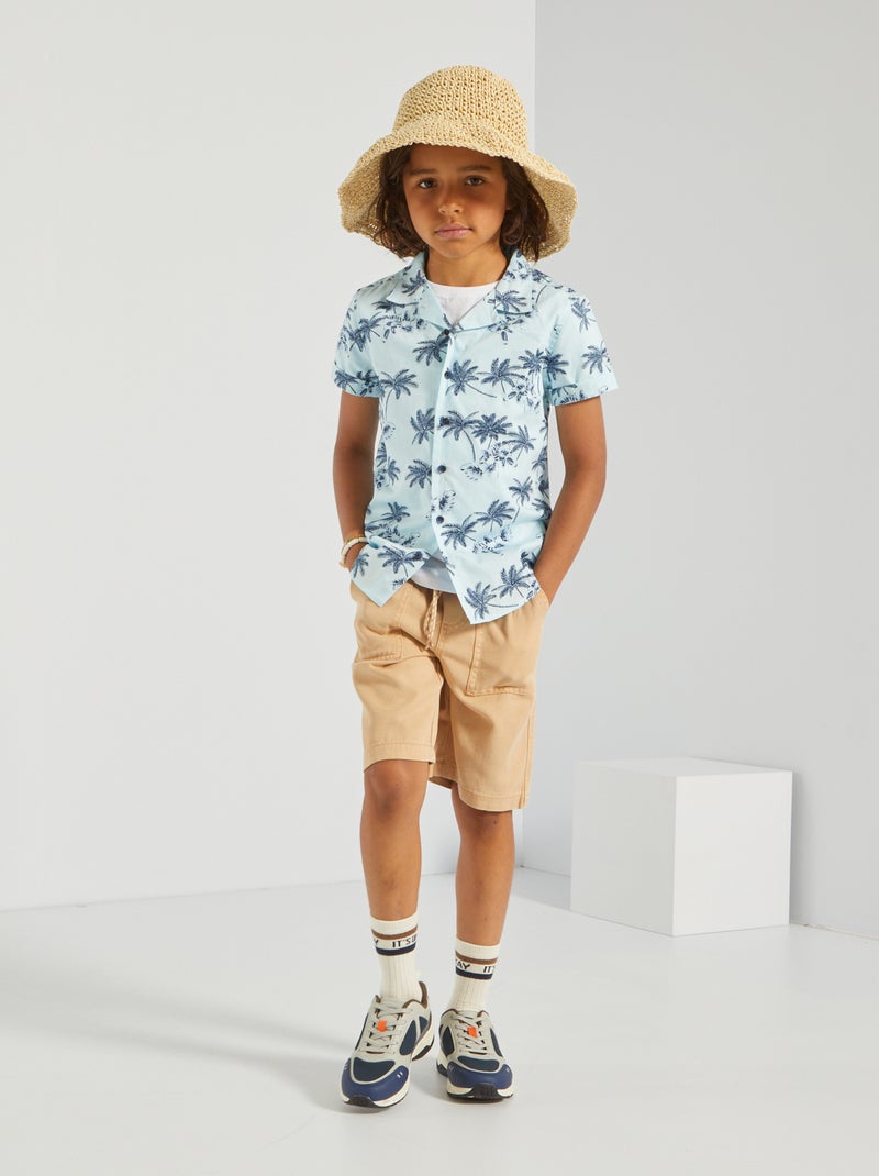 Bermudas lisas con cordones de fantasía BEIGE - Kiabi