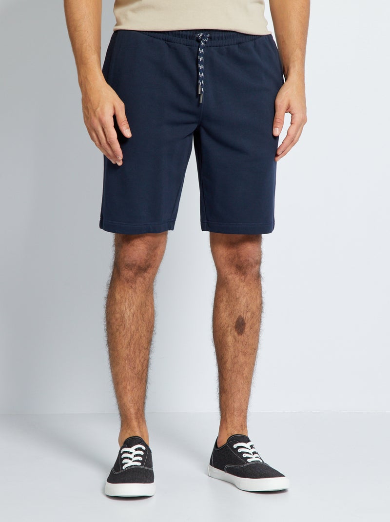 Bermudas lisas de felpa AZUL - Kiabi