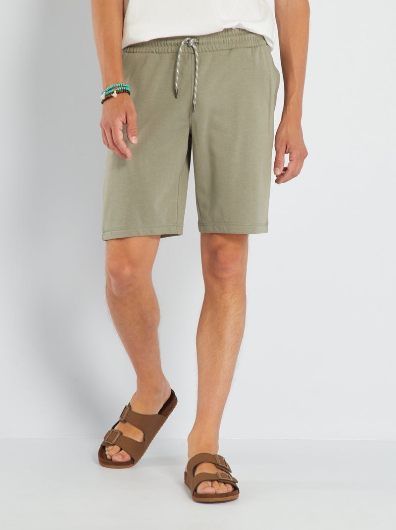 Bermudas lisas de felpa gris - Kiabi