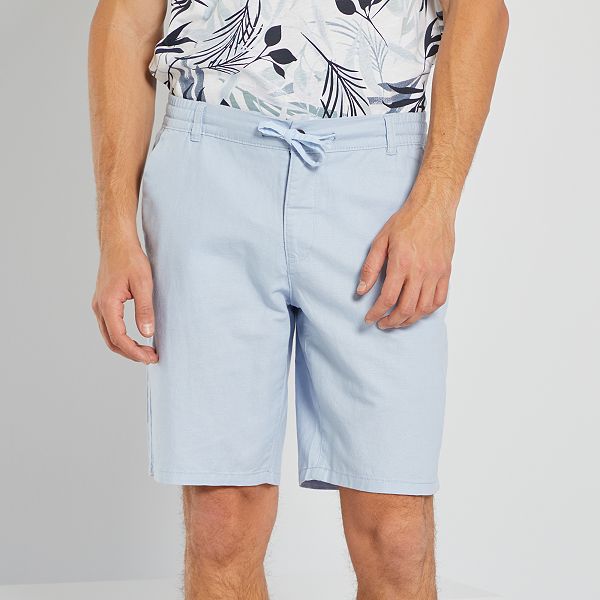 Bermudas lisas de lino Hombre talla S-XXL - AZUL - Kiabi - 17,00€