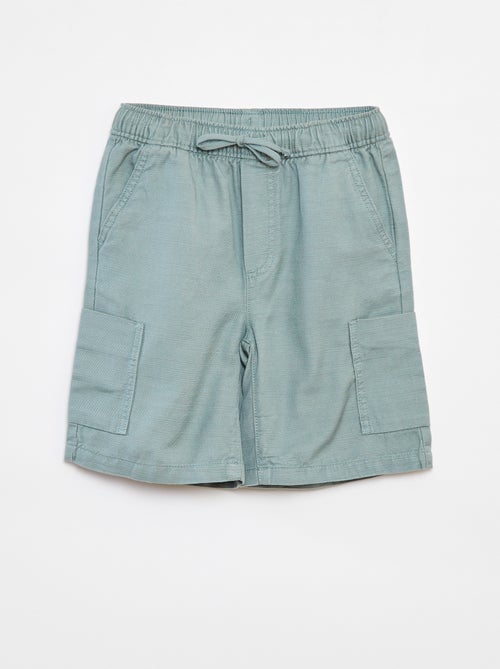 Bermudas lisas de sarga con bolsillos - Kiabi