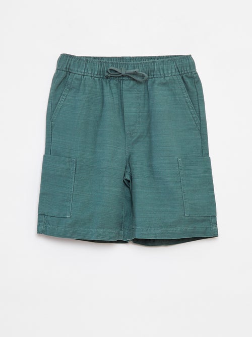 Bermudas lisas de sarga con bolsillos - Kiabi