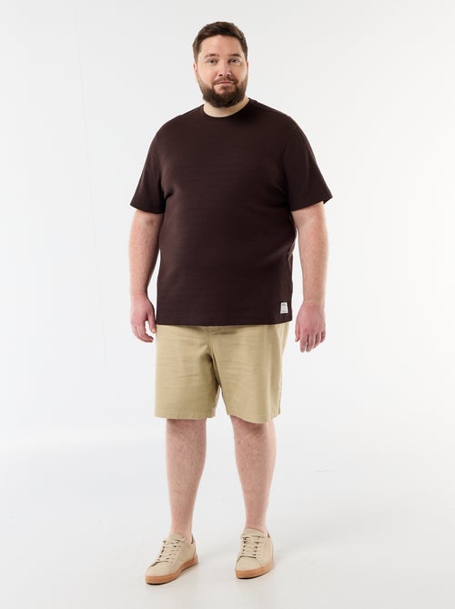 Bermudas lisas en dobby - Kiabi