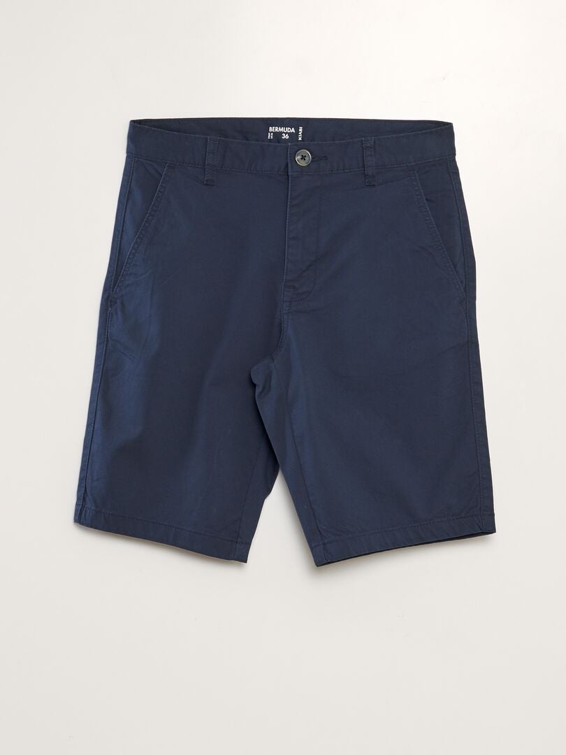 Bermudas lisas tipo chino azul - Kiabi