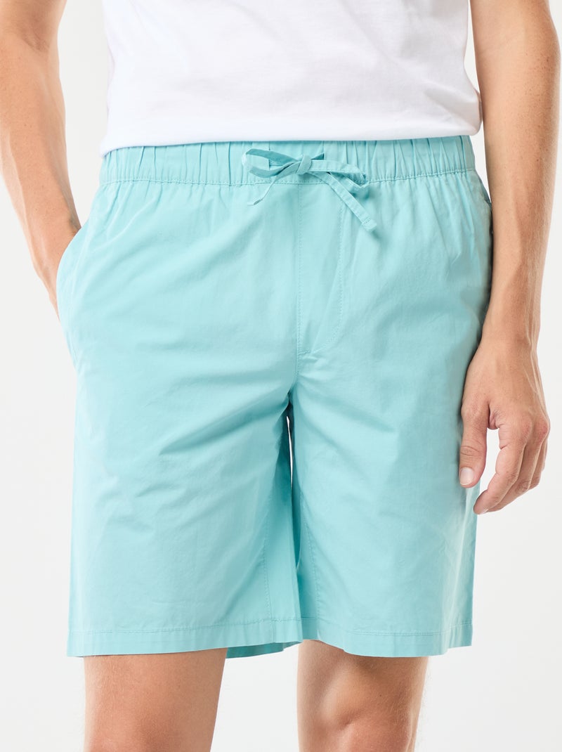 Bermudas lisas tipo chino con cordones ajustables Azul - Kiabi