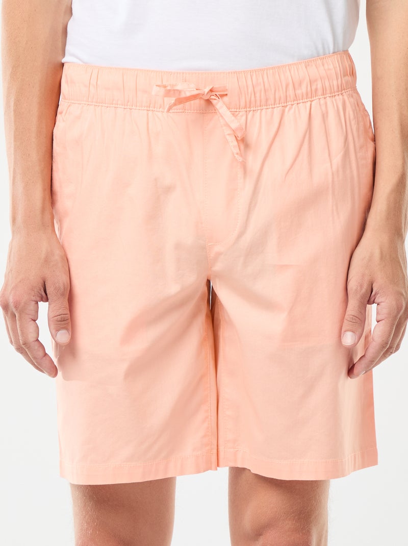 Bermudas lisas tipo chino con cordones ajustables Naranja - Kiabi