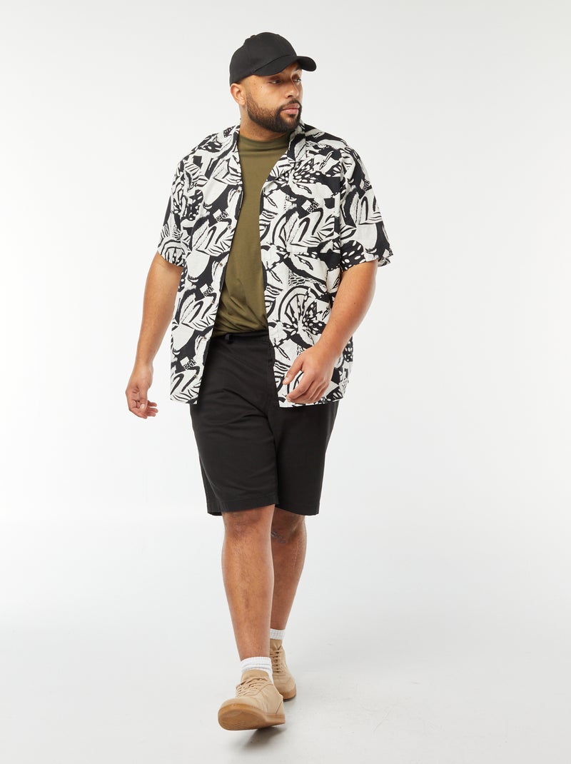 Bermudas lisas tipo chino negro - Kiabi