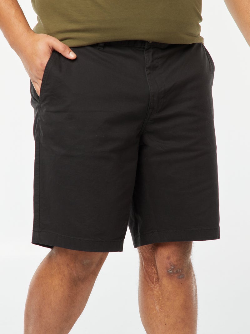 Bermudas lisas tipo chino negro - Kiabi