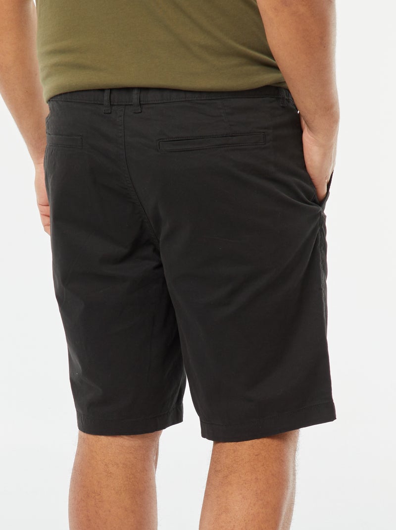 Bermudas lisas tipo chino negro - Kiabi