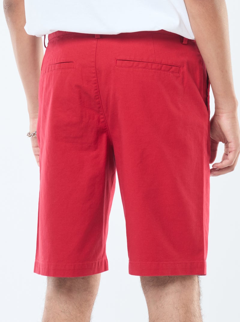 Bermudas lisas tipo chino Rojo - Kiabi