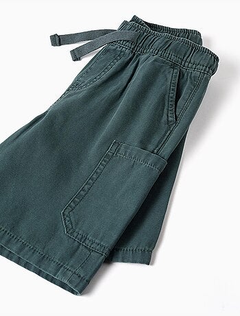Bermudas midi cargo de algodón con cordón