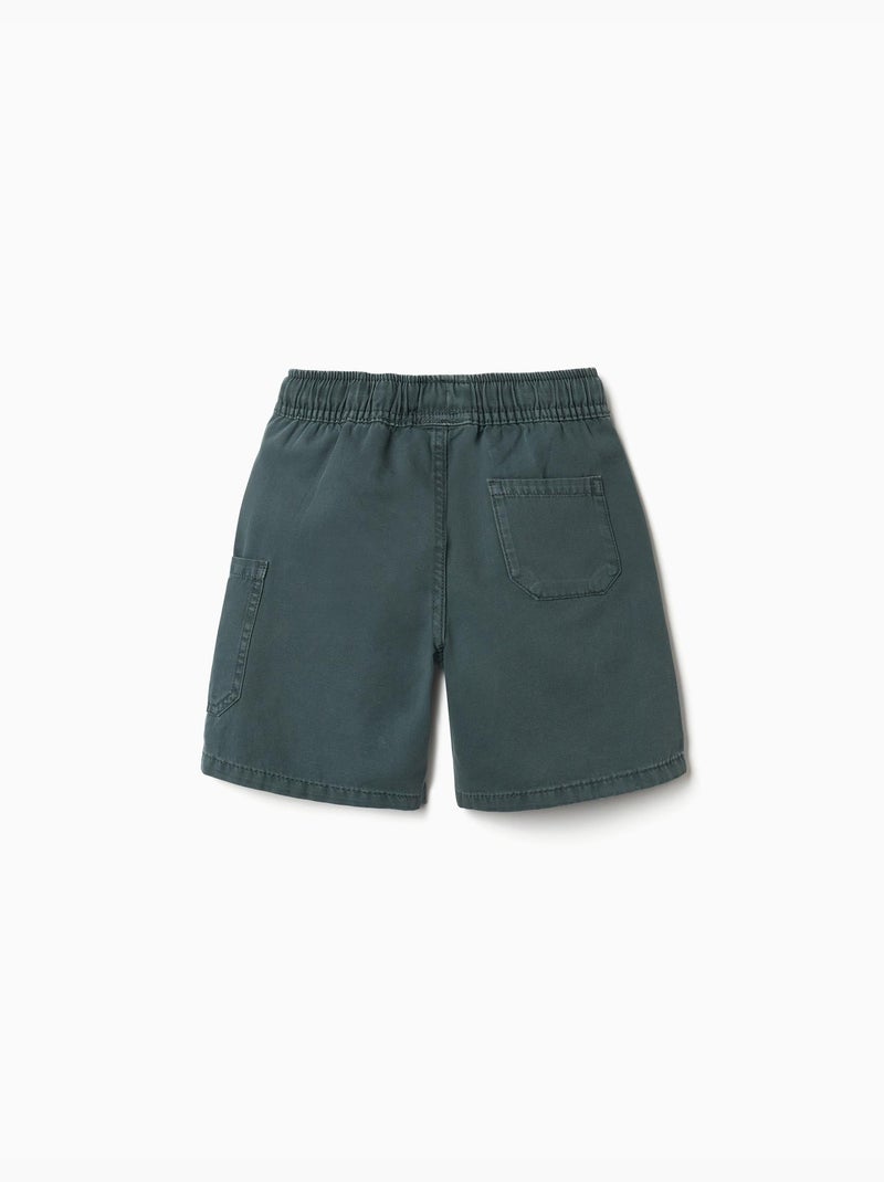 Bermudas midi cargo de algodón con cordón Verde oscuro - Kiabi
