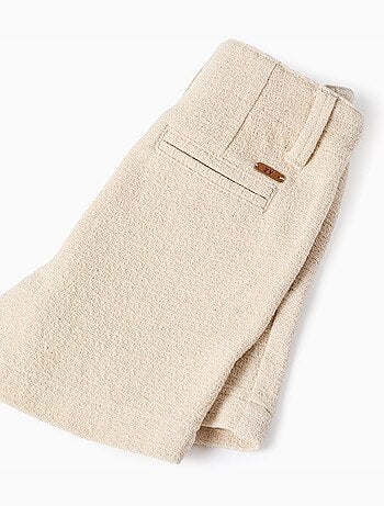 Bermudas midi de algodón dobby