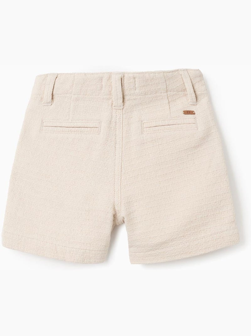 Bermudas midi de algodón dobby Blanco - Kiabi