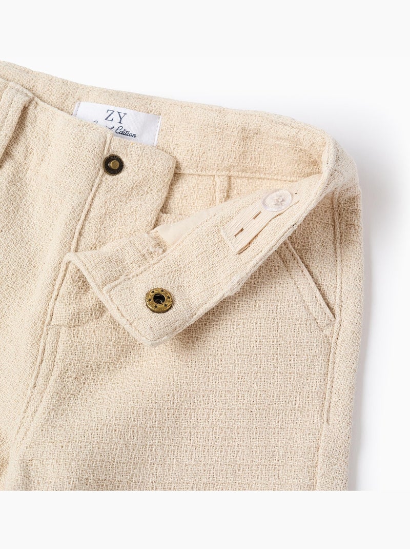 Bermudas midi de algodón dobby Blanco - Kiabi