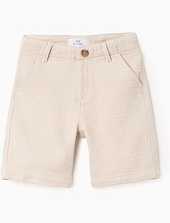 Bermudas midi de algodón dobby