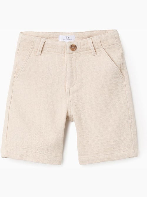 Bermudas midi de algodón dobby - Kiabi