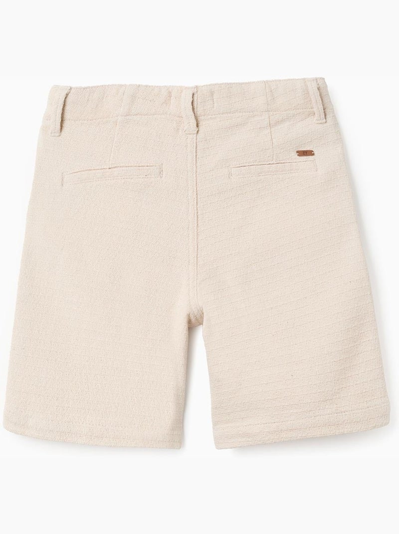 Bermudas midi de algodón dobby Blanco - Kiabi