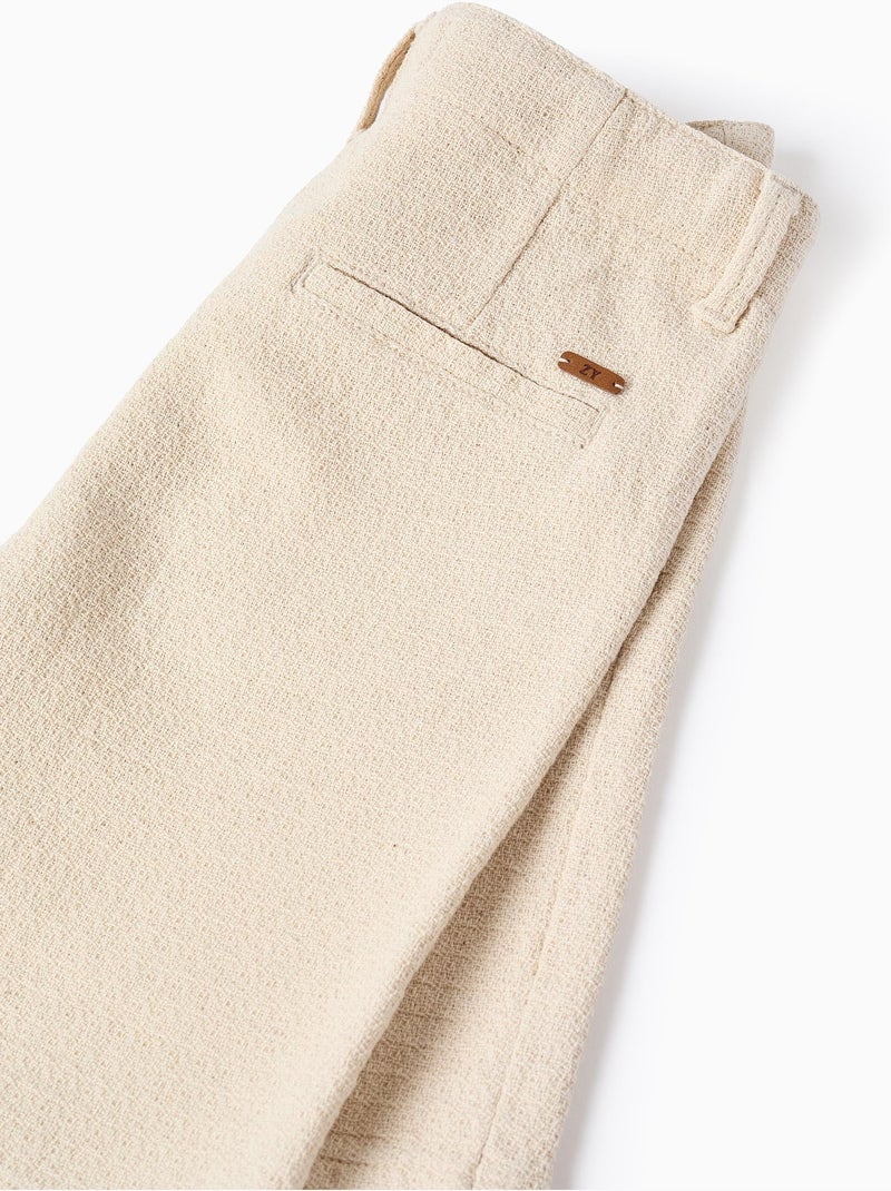 Bermudas midi de algodón dobby Blanco - Kiabi