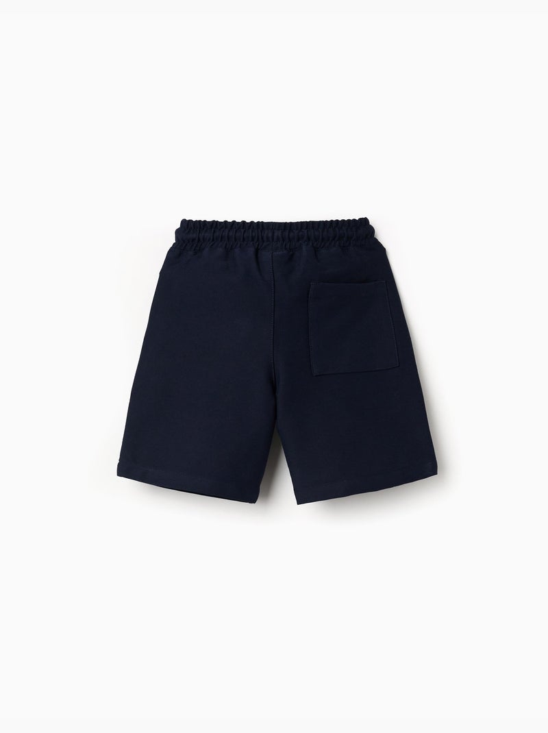Bermudas midi de felpa con cordón Azul Azul - Kiabi