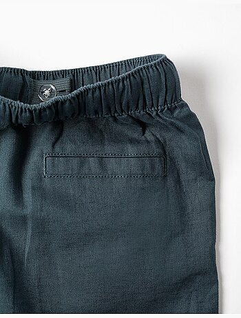 Bermudas midi de lino y algodón con cordones