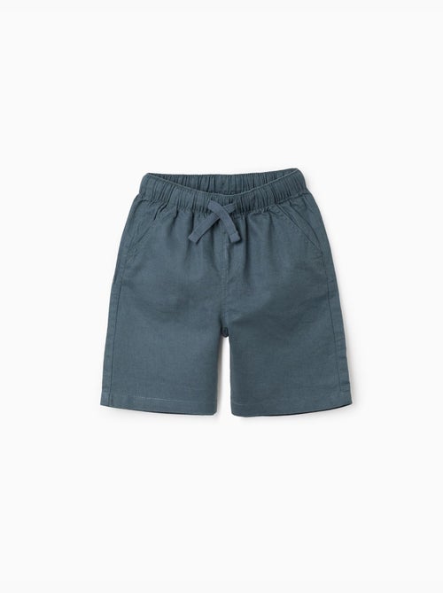 Bermudas midi de lino y algodón con cordón - Kiabi