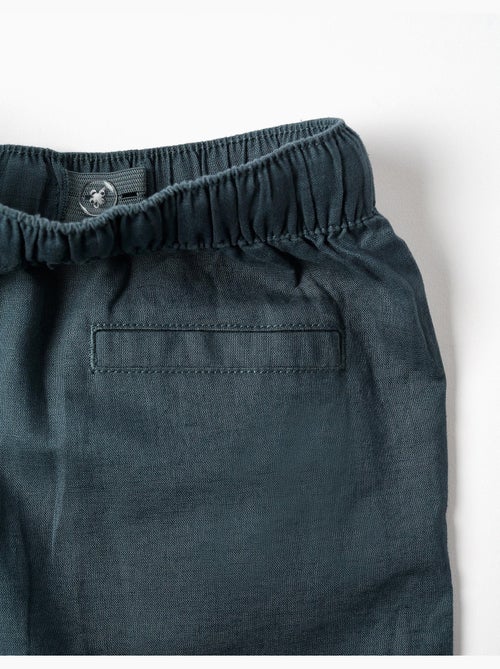Bermudas midi de lino y algodón con cordón - Kiabi
