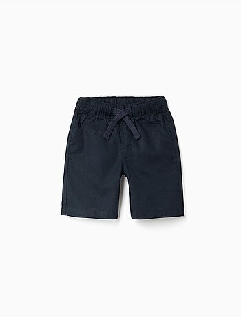 Bermudas midi de lino y algodón con cordones