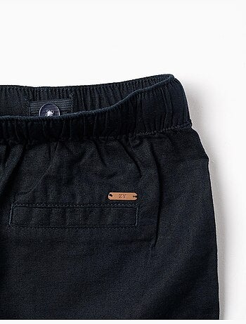 Bermudas midi de lino y algodón con cordones