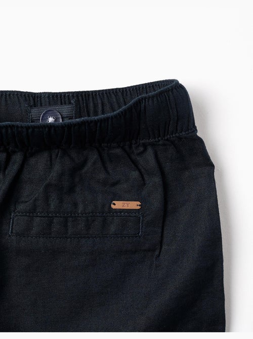 Bermudas midi de lino y algodón con cordones - Kiabi