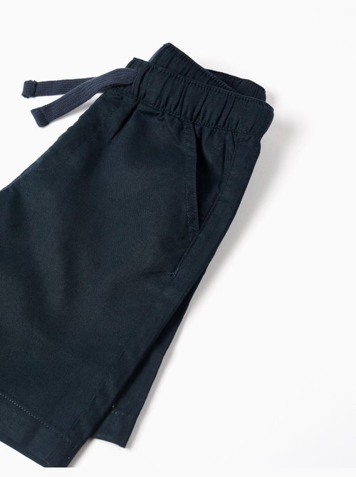 Bermudas midi de lino y algodón con cordones - Kiabi