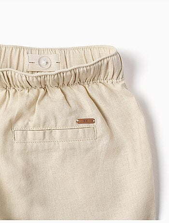 Bermudas midi de lino y algodón con cordones