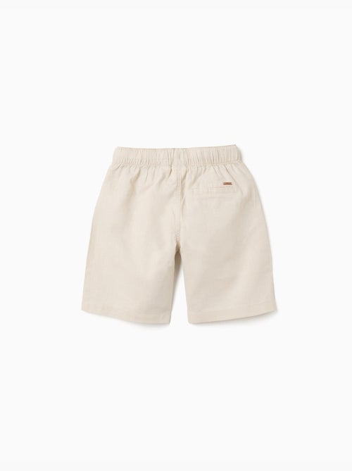 Bermudas midi de lino y algodón con cordones - Kiabi