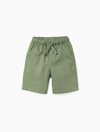 Bermudas midi de lino y algodón con cordones