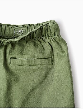 Bermudas midi de lino y algodón con cordones