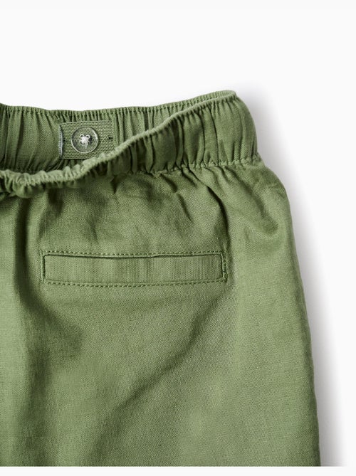 Bermudas midi de lino y algodón con cordones - Kiabi