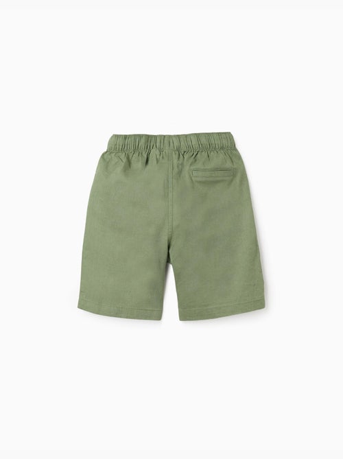 Bermudas midi de lino y algodón con cordones - Kiabi