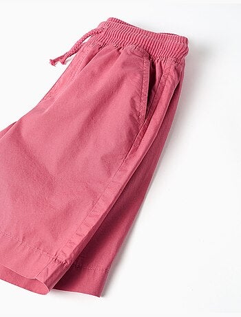 Bermudas midi de popelina con cordón y bolsillos